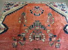 5' X 9' Antique Handmade India Floral Oriental Wool Rug Vegetable Dye Red Nice - Jewel Rugs