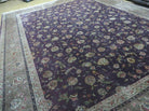 9' X 12' Vintage Handmade Oriental Wool Rug Chinese Hand Knotted Carpet Aubergine - Jewel Rugs