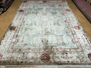 6' X 9' Vintage Handmade Fine Silk Rug Chinese Floral Hand Knotted Carpet Nice - Jewel Rugs