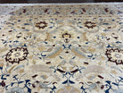 Beautiful Oversized Indian Oriental Rug 12x17 Palace Sized Handmade Wool Carpet, Indo Mahal Oushak, Indo Persian Rug, Oatmeal Light Blue Tan - Jewel Rugs