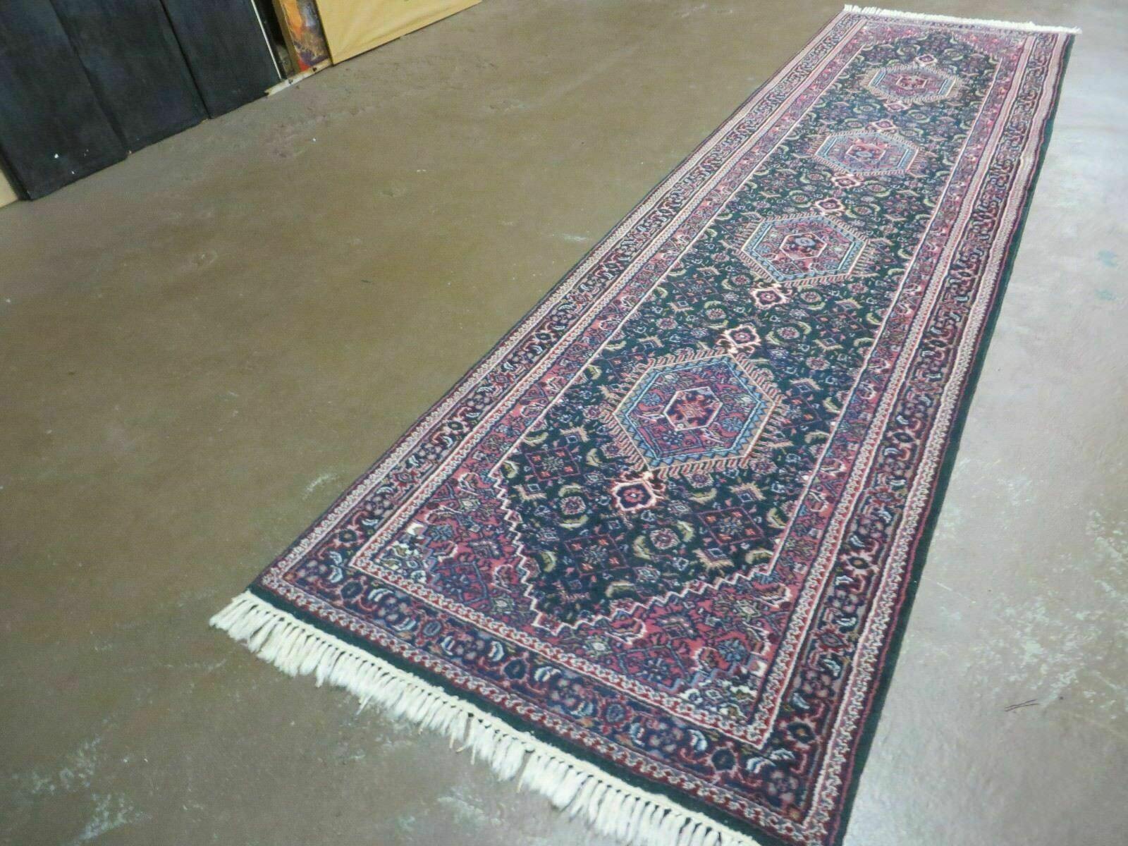 2'9" X 10' Vintage Handmade India Floral Oriental Wool Rug Vegetable Dyes Runner # 838 - Jewel Rugs