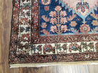 Blue Vintage Persian Hamadan Rug, Wool, Hand-Knotted, 4x6 ft - Jewel Rugs