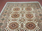 4' X 7' Vintage Handmade Pakistani Turkoman Bokhara Balouch Woven Wool Rug Ivory - Jewel Rugs