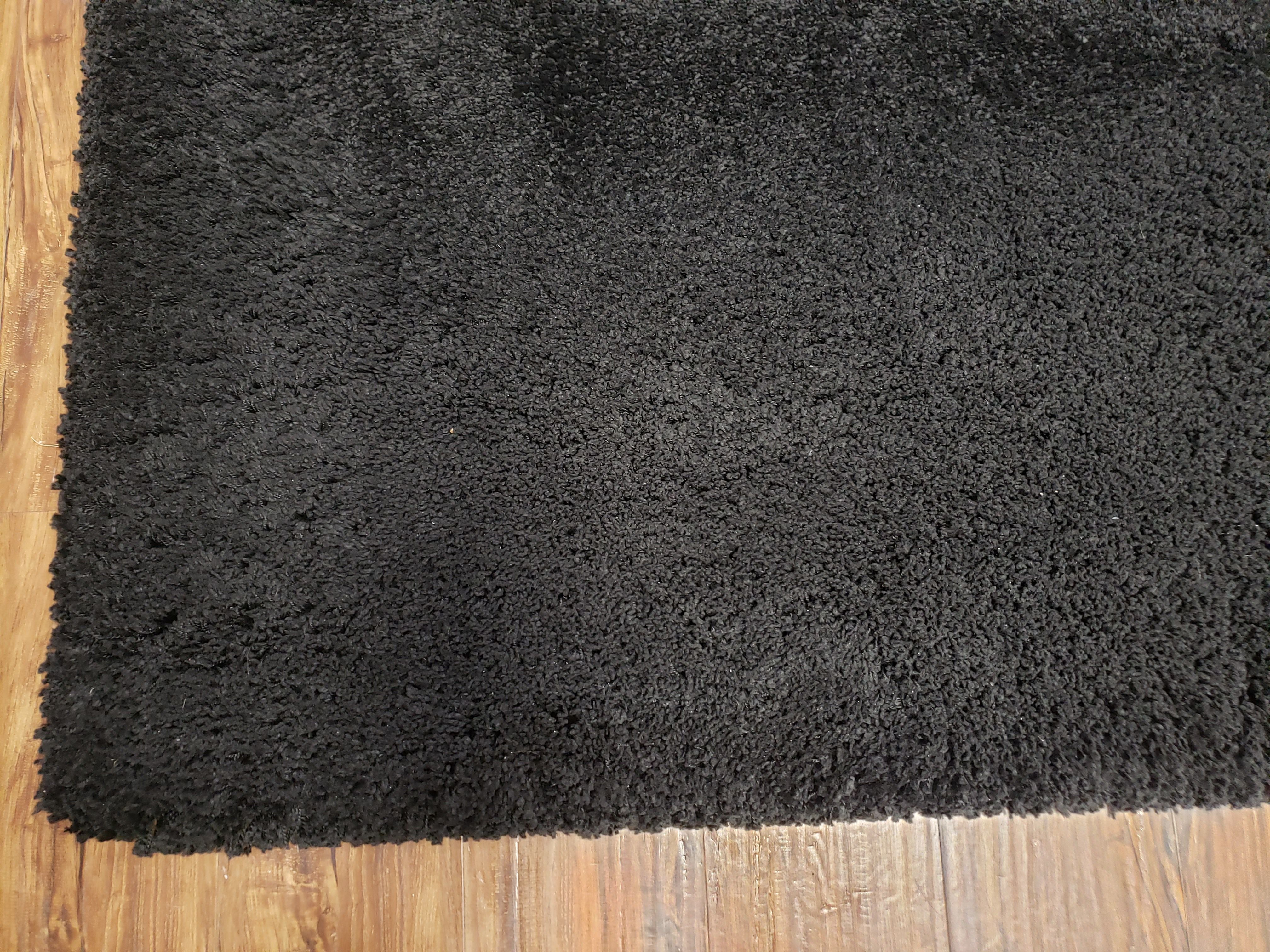 Black Shag Rug 8x10, Savafieh Milan Fluffy Black Carpet, Room Sized Shag Rug, Modern Contemporary Rug, Soft Living Room Rug, Bedroom Rug - Jewel Rugs