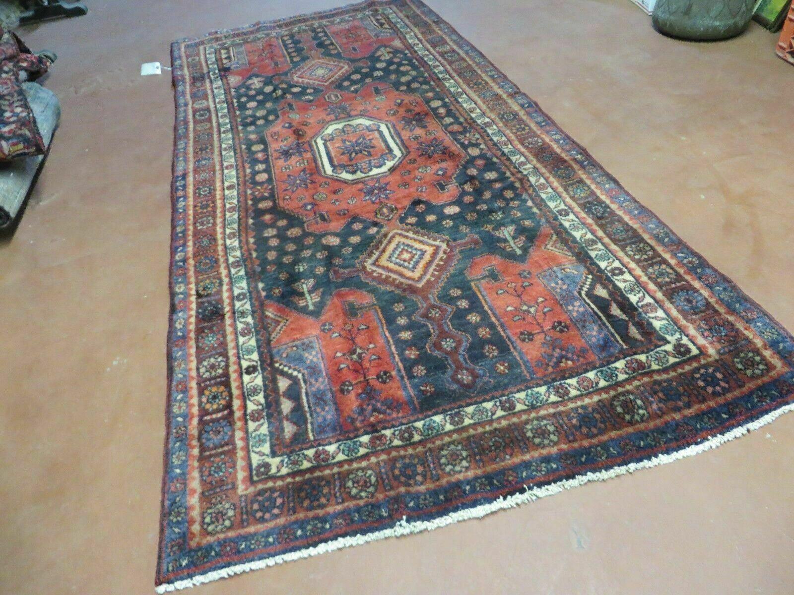 4' X 9' Antique Handmade Turkish Tribal Oriental Geometric Wool Rug # 605 - Jewel Rugs