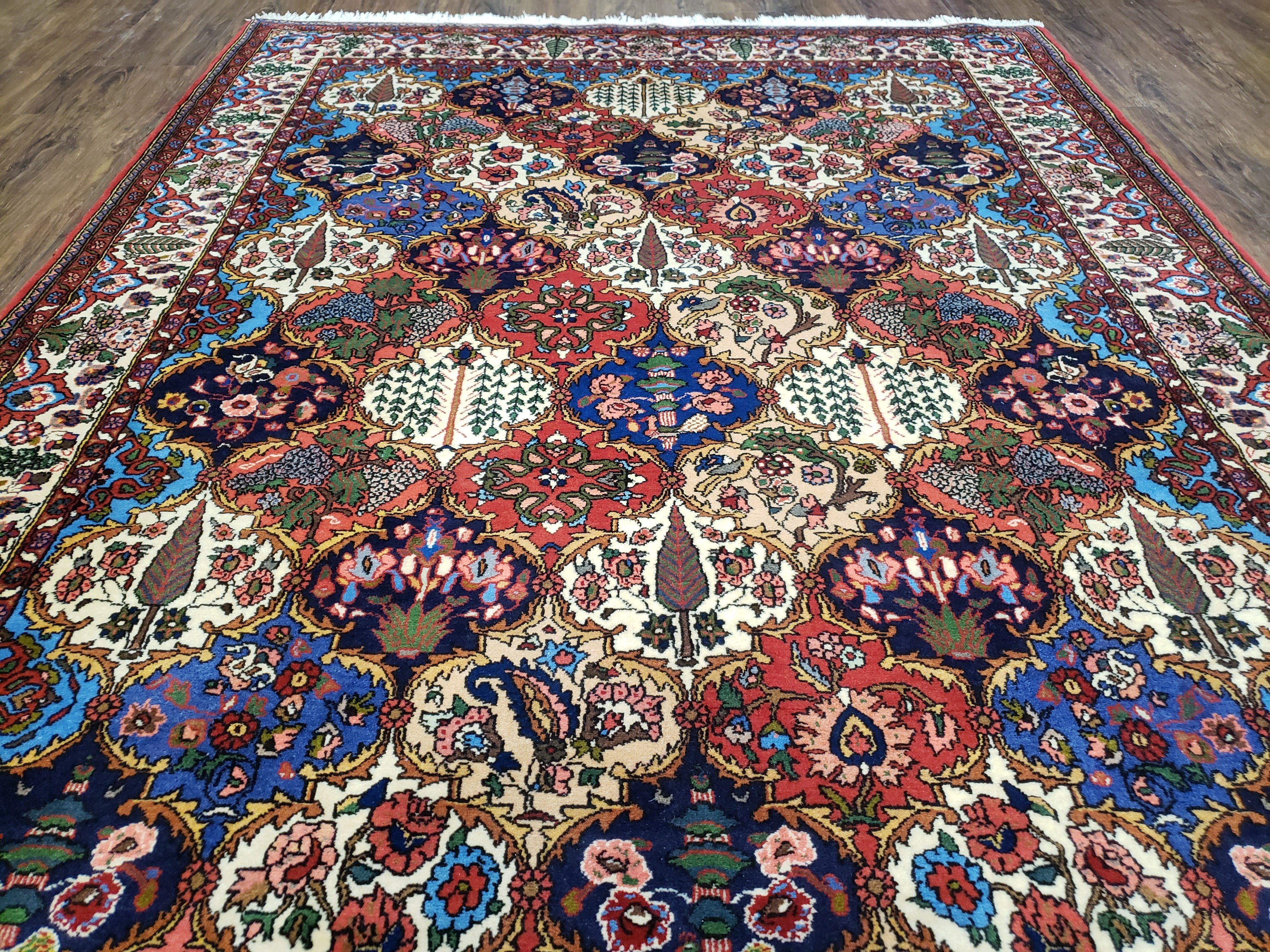 Semi Antique Persian Bakhtiari Rug, Wool, Hand-Knotted, 5'4" x 8' - Jewel Rugs