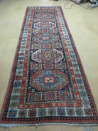 3 '4" X 10' Vintage Handmade Turkish Kazak Caucasian Wool Runner Rug Red Nice - Jewel Rugs