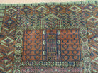 4' X 5' Antique Handmade Fine Tekkeh Turkoman Engsi Hatchli 4 Seasons Wool Rug - Jewel Rugs