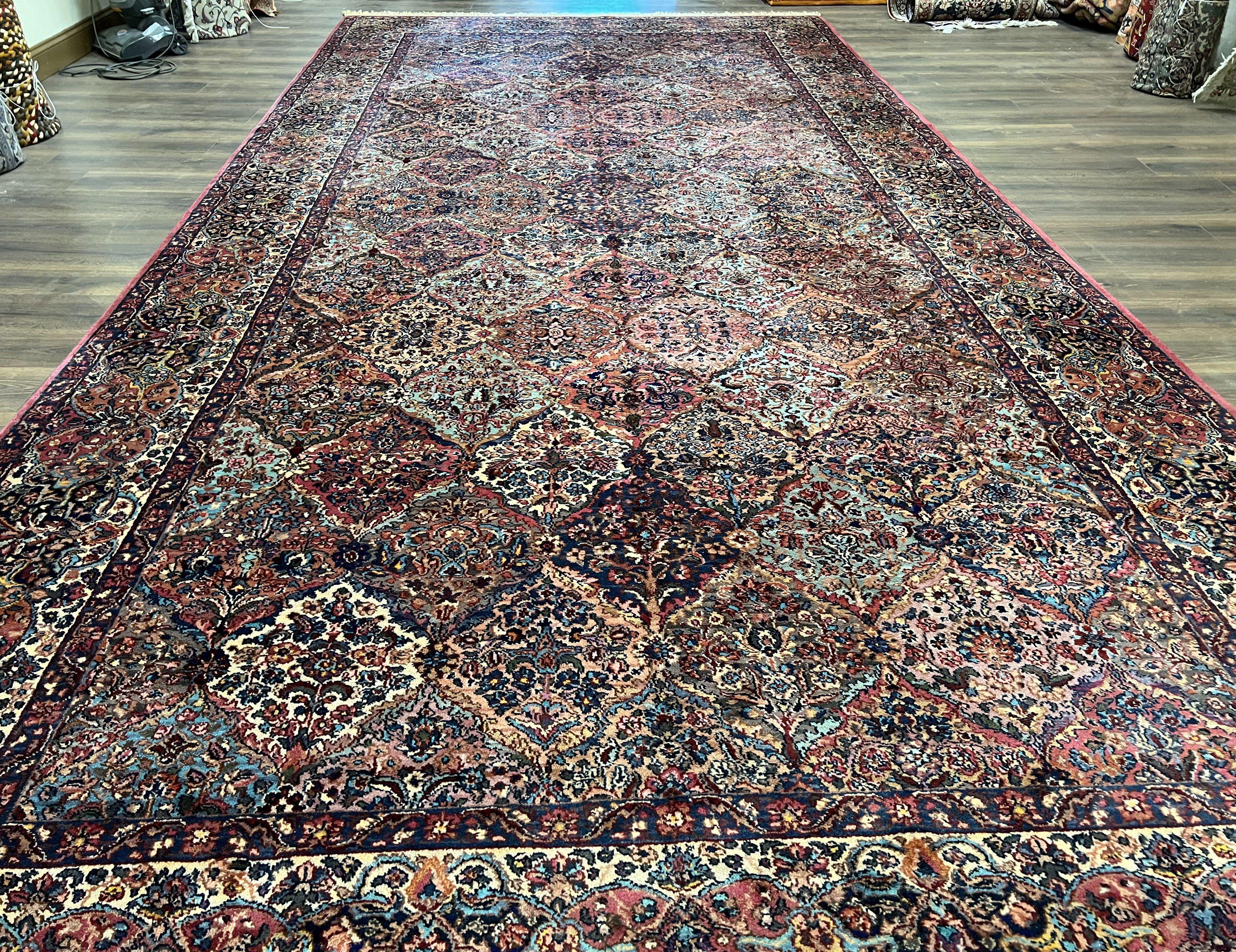 8' 8" x 18' Karastan Multicolor Panel Kirman Rug #717, Large Wool Karastan Carpet, Vintage Multipanel Kirman, Original Collection 700 Series - Jewel Rugs