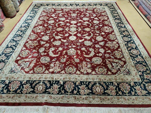 8' X 10' Vintage Handmade India Wool Silk Accents Rug Hand Knotted Organic Nice - Jewel Rugs
