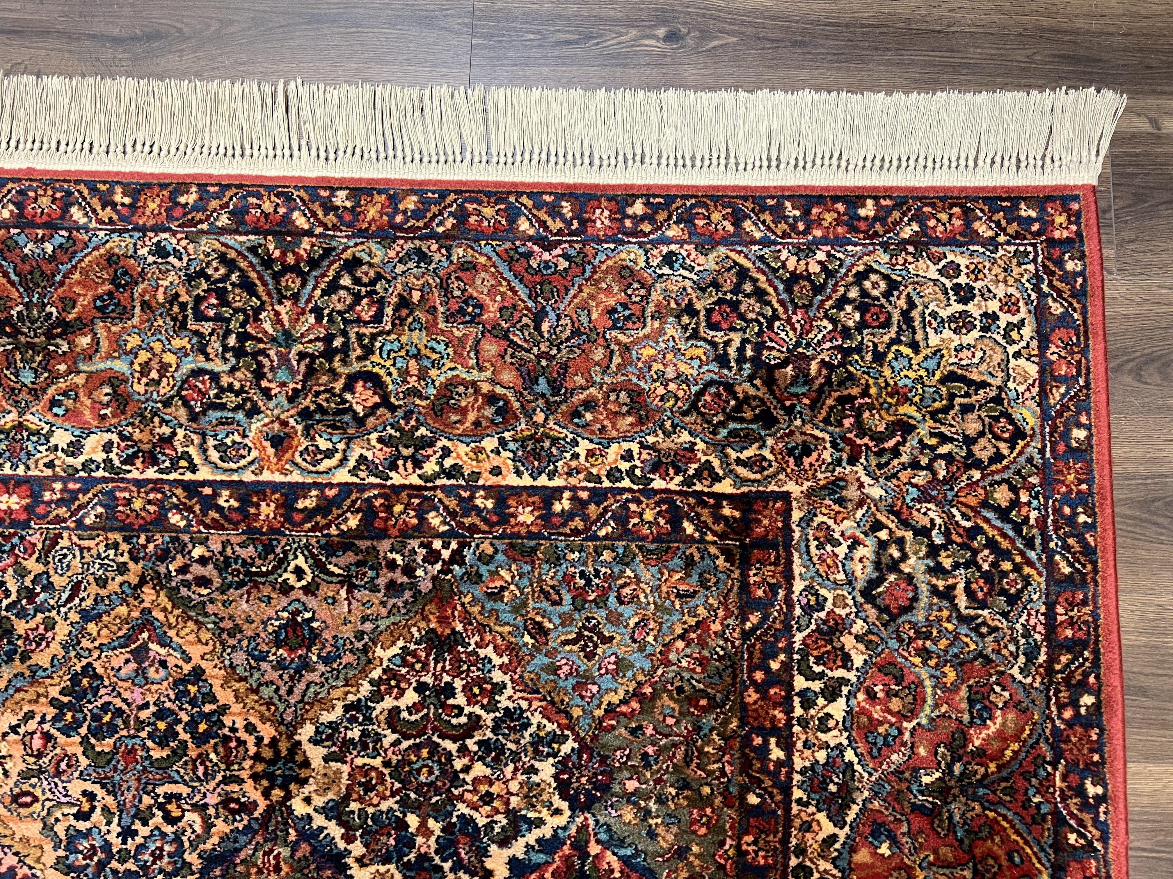 Karastan Multicolor Panel Kirman Rug #717, Wool Karastan Rug 8' 8" x 12', Vintage Multipanel Kirman, Original Karastan Collection 700 Series - Jewel Rugs