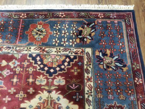 8' X 11' Vintage Handmade Indian Heriz Oriental Wool Rug Nice Vegetable Dye Red - Jewel Rugs