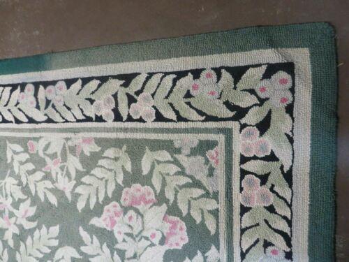 7' X 10' American Hand Made Hooked Rug All Over Wool Rug Flowers Nice - Jewel Rugs