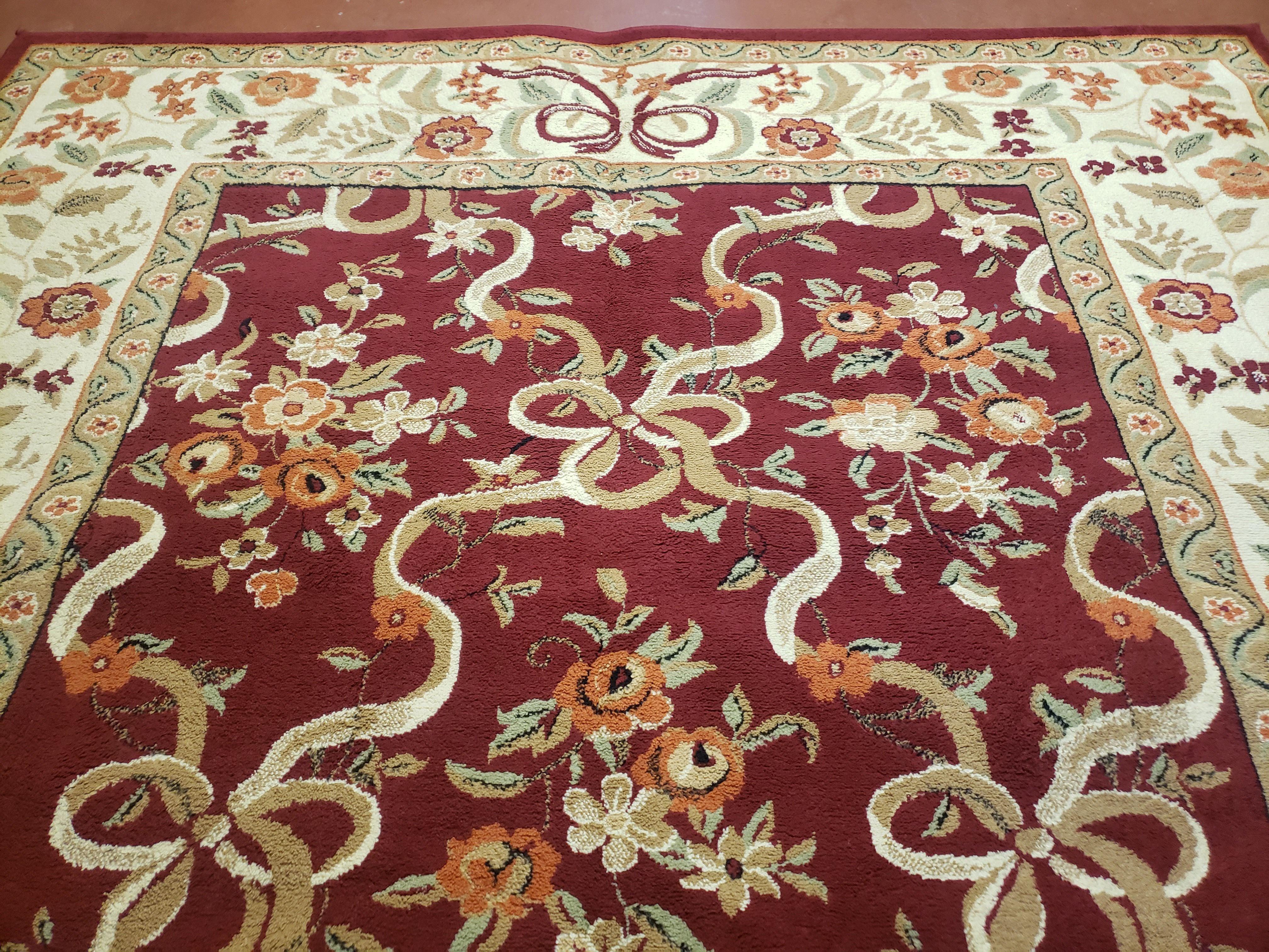 8x10 Turkish Power-Loomed Rug World Rug Gallery Oriental Carpet Red/Burgundy & Beige Nova Collection Floral Pattern Nice - Jewel Rugs