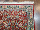 Indo-Persian Rug 3x5, Vintage Traditional Oriental Carpet 3 x 5, Afshan Allover Floral Pattern Red & Green Wool Hand-Knotted Fine Indian Rug - Jewel Rugs