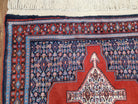 4x6 Western Kurdistan Kurdish Carpet Senneh Wool Area Rug Veg Dyes Red Blue Nice - Jewel Rugs