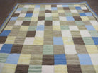 5' X 8' Hand-knotted Kilim Dhurrie Wool Cotton Rug Flat Weave Carpet Checkered Pattern Colorful Multicolor - Jewel Rugs