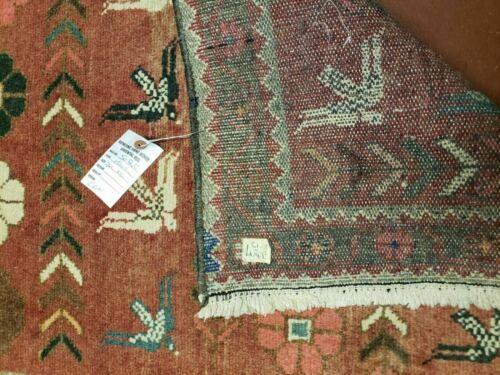 2' 7" X 4' 2" Antique Handmade Turkish Wool Rug Veg Dye Bird Fly - Jewel Rugs