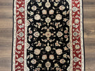 Pak Persian Rug 3x5, Black and Red, Floral Allover, Vintage Hand Knotted Wool Oriental Carpet, Pakistani Rug, Small Handmade Area Rug 3 x 5 - Jewel Rugs