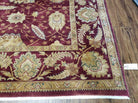 9' X 12' Vintage Fine Handmade Indian Agra Wool Rug Red Wow - Jewel Rugs