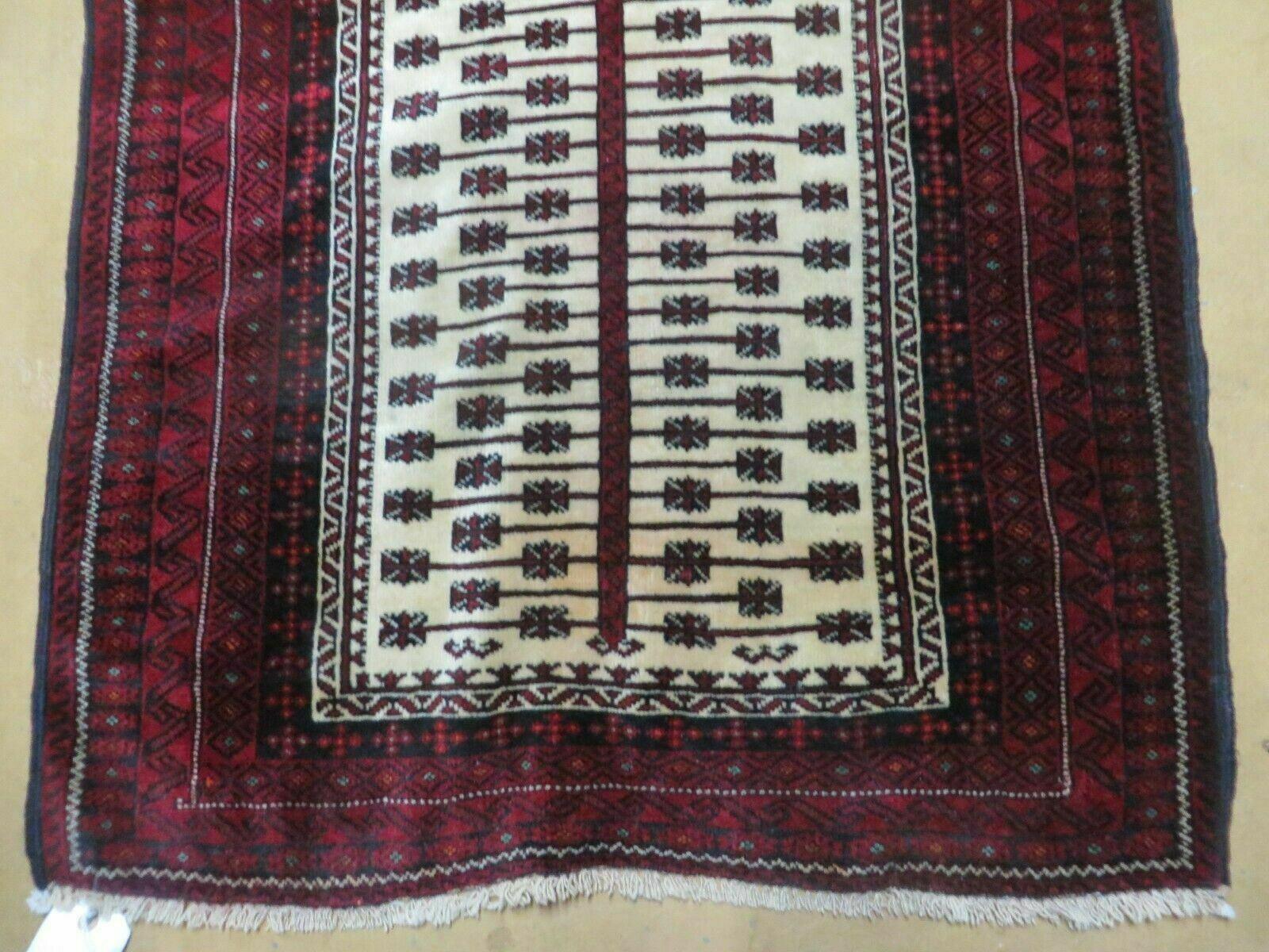 3' X 5' Antique Handmade Pakistan Baluchi Balouch Bokhara Wool Prayer Rug Nice - Jewel Rugs