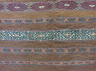 2.5' X 4' Antique Handmade Turkoman Tribal Wool Rug Cushion Case Yamud Stripped - Jewel Rugs