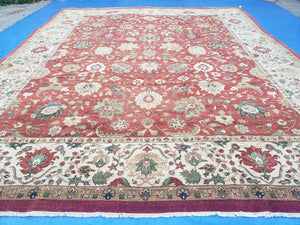Oversized Indo Mahal Rug 14x17, Palace Sized X Large Hand Knotted Carpet Very Fine Vintage Traditional Large Living Room Dining Room Rug Red - Jewel Rugs