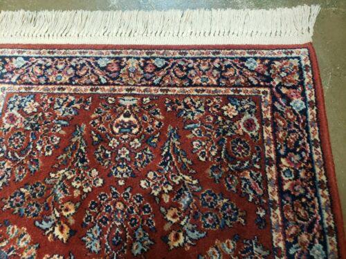 2' 10" X 5' American Made Karastan Red Sarouk Pattern # 785 Wool Rug Nice - Jewel Rugs