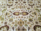 10' X 13' Vintage Hand-Knotted Made India Agra Wool Rug Vegetable Dye Ivory Gold - Jewel Rugs