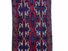 2' 7" X 4' 6" Vintage Handmade Tribal Wool Rug Balouchi Rug Afghan Rug Red Blue - Jewel Rugs