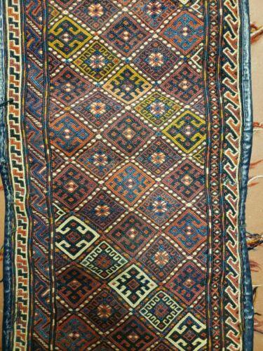 13" X 36" Antique Handmade Caucasian Shahsavan Wool Area Saddlebag Rug Collectible Nice - Jewel Rugs