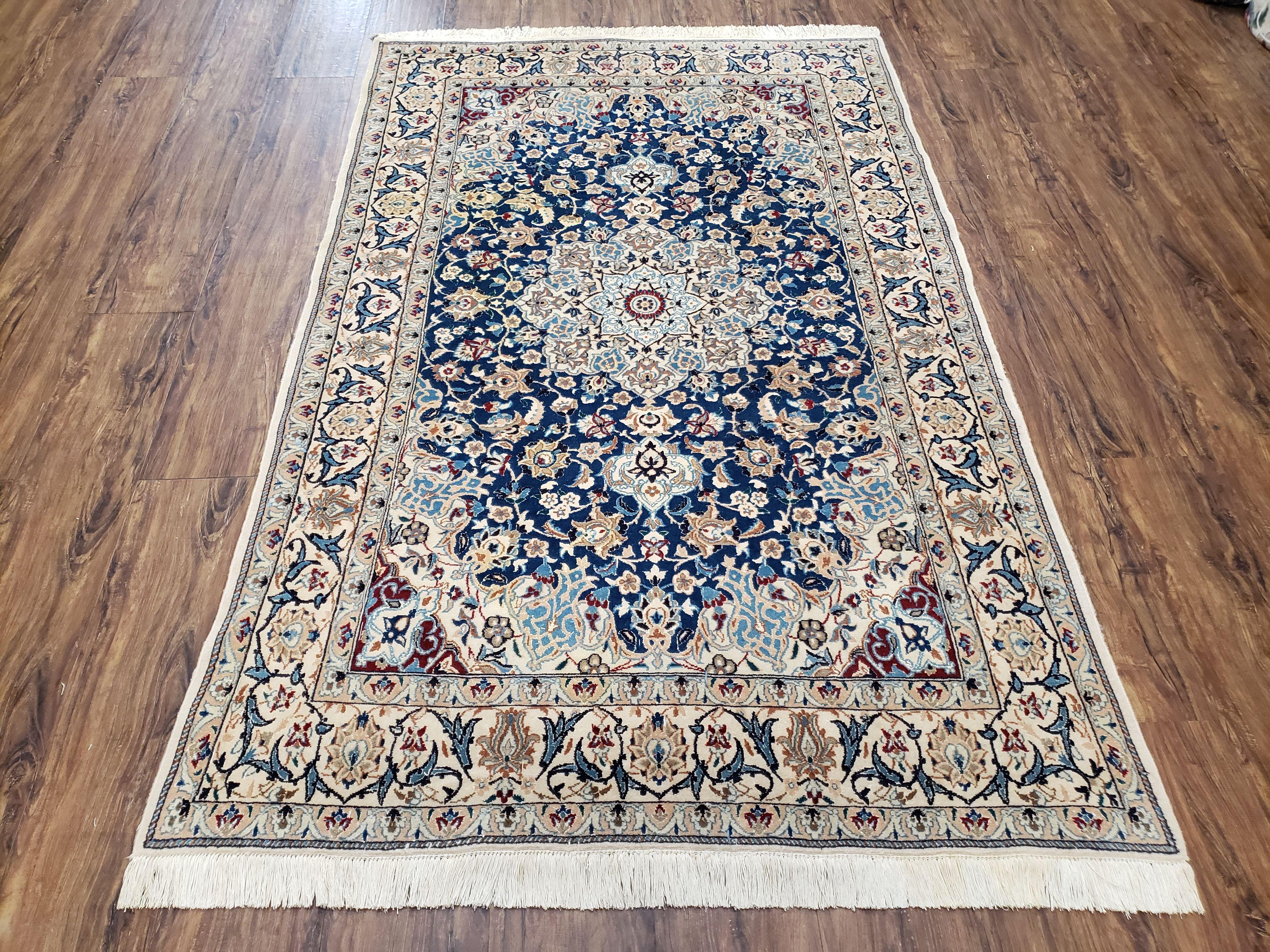 Semi-Antique Fine Persian Nain Rug, 4' x 6' 6" - Jewel Rugs