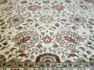 12' X 15' One-of-a-Kind Indian Hand-Knotted Wool Rug Hand Made Floral Ivory Nice - Jewel Rugs