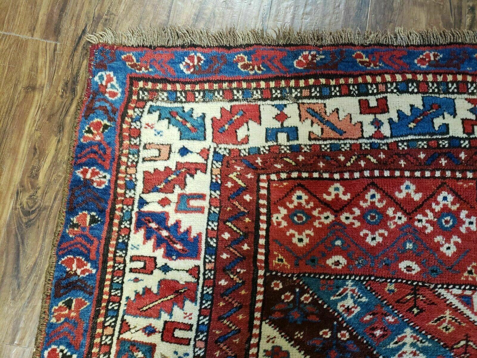 3' 5" X 8' 4" Antique Handmade Caucasian Wool Rug Runner Talesh Tribal Organic - Jewel Rugs