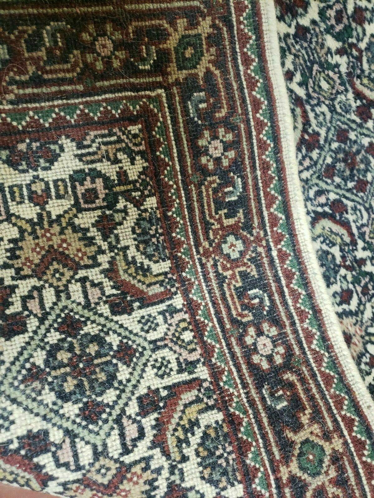 2' 9" X 20' Vintage Oriental India Floral Hand Made Wool Runner Rug Ivory Nice - Jewel Rugs