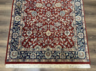 Vintage Indo Persian Runner Rug 4x10, Wool Hand-Knotted Oriental Carpet, Red Dark Blue Indian Rug, Allover Floral, Hallway Rug, Traditional - Jewel Rugs