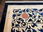 10x14 Chinese Peking Rug, Allover Pattern, Beige Black Blue Red, Handmade Hand Knotted Vintage 1940s Antique Living Room Chinese Carpet Nice - Jewel Rugs