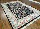 6' X 9' Handmade Indian Agra Wool Rug Carpet Vegetable Dyes Black - Jewel Rugs