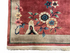 3' X 5' Vintage Handmade Art Deco Chinese Rug Wool Rug Peking Flower Floral Red - Jewel Rugs