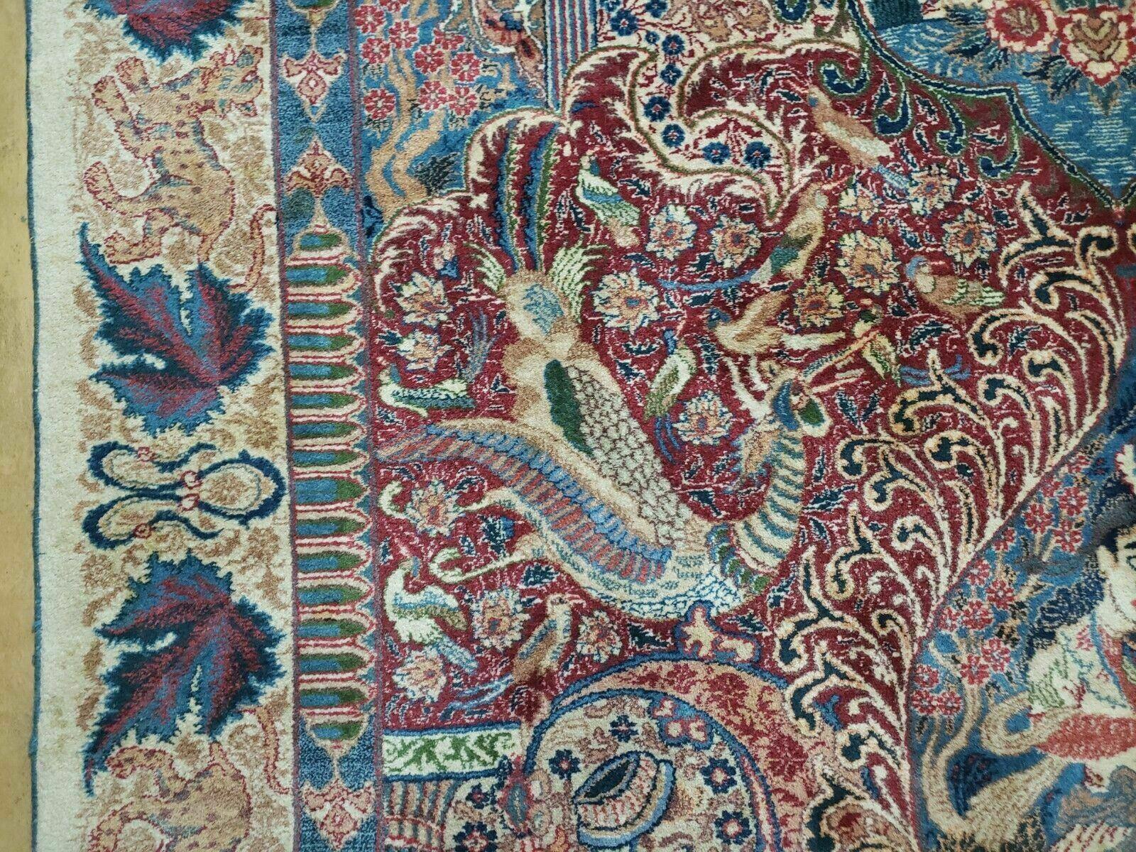 7' X 11' Handmade Indian Hand Knotted Wool Rug Pictorial Lover Images Bird Nice - Jewel Rugs