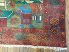 3' 2" X 6" Handmade Afghan Balouch Tribal Wool War Rug Tank Helicopter Tree Wow - Jewel Rugs