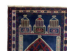 3x5 Vintage Handmade Tribal Wool Rug Balouchi Prayer Rug Afghan Rug Red Blue Wow - Jewel Rugs