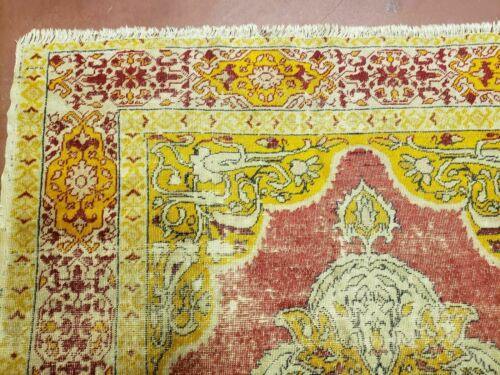 4' X 6' Antique Handmade Turkish Prayer Melas Oushak Wool Rug Gold Mustard Nice - Jewel Rugs