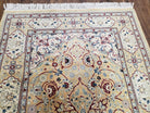 Pak Persian Rug 3x5 ft, Cream Ivory Blues, Light Colors, Hand Knotted Fine Oriental Carpet, Wool Area Rug, Floral, Traditional Rug 3 x 5 - Jewel Rugs