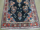 Persian Runner Rug 3.7 x 10.9, Antique Persian Hamadan Wool Handmade Oriental Tribal Hallway Runner, Navy Blue Red Cream, Floral Semi Open Field Medallion - Jewel Rugs