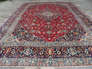 10' X 13' Handmade Authentic Traditional Red Oriental Wool Rug Decorative Nice Vegetable Dyes - Jewel Rugs