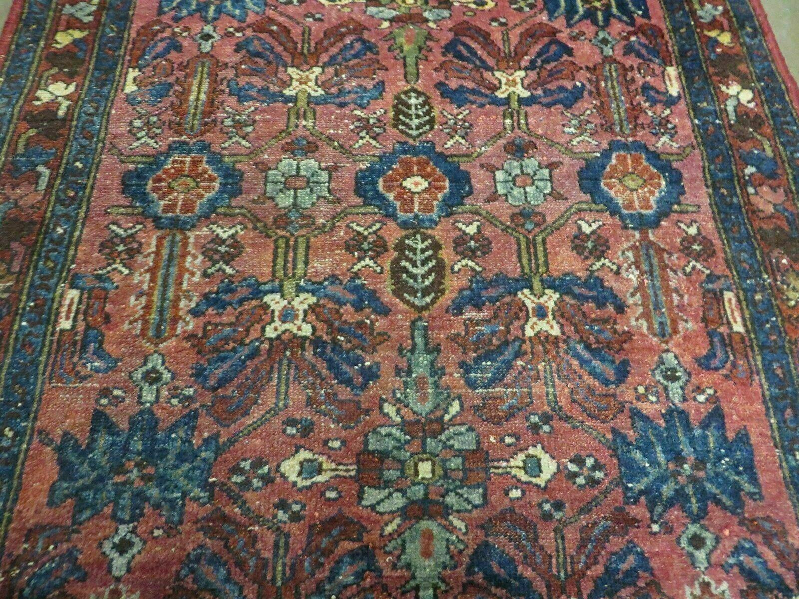 4' X 6' Antique Handmade Pakistani Floral Oriental Wool Rug Veg Dyes Nice Pink - Jewel Rugs