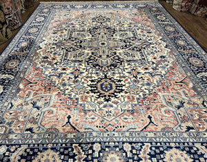 Karastan Rug 8.8 x 12 Blue Heriz #748, Wool Karastan Carpet, Discontinued Karastan Area Rug, Vintage Karastan Original Collection 700 Series - Jewel Rugs