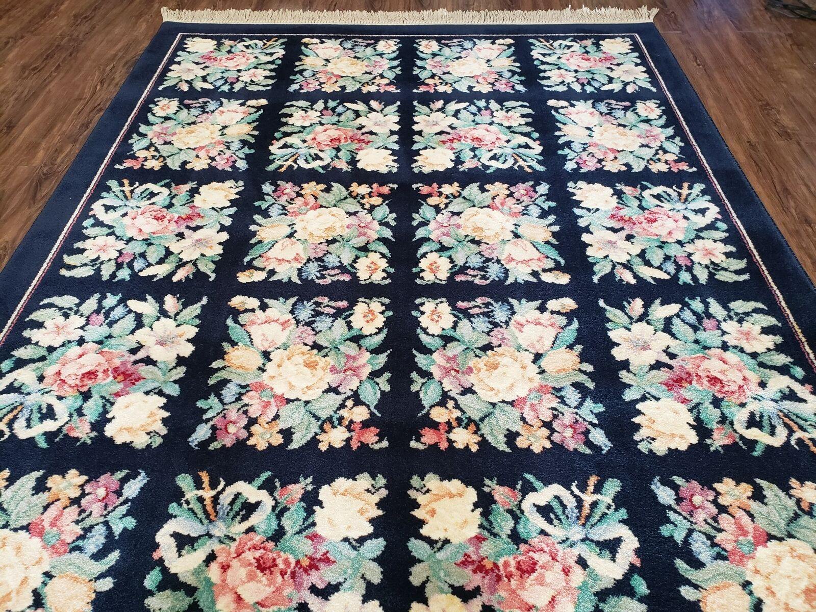 5' 9" X 9' American Made Karastan Flower Garden of Eden 509/9942 Wool Rug - Jewel Rugs