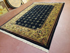 6x9 Aubusson Design Nepali Tibetan Rug Black & Tan Hand-Knotted Wool Carpet Soft Plush Pile New Rug Nice - Jewel Rugs